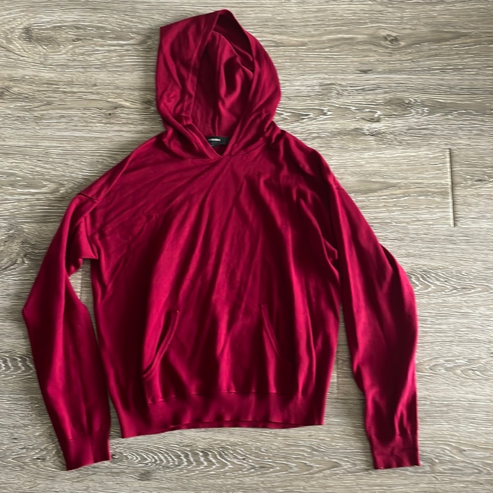 EUC dark red hooded sweater top from Forever 21 sz L